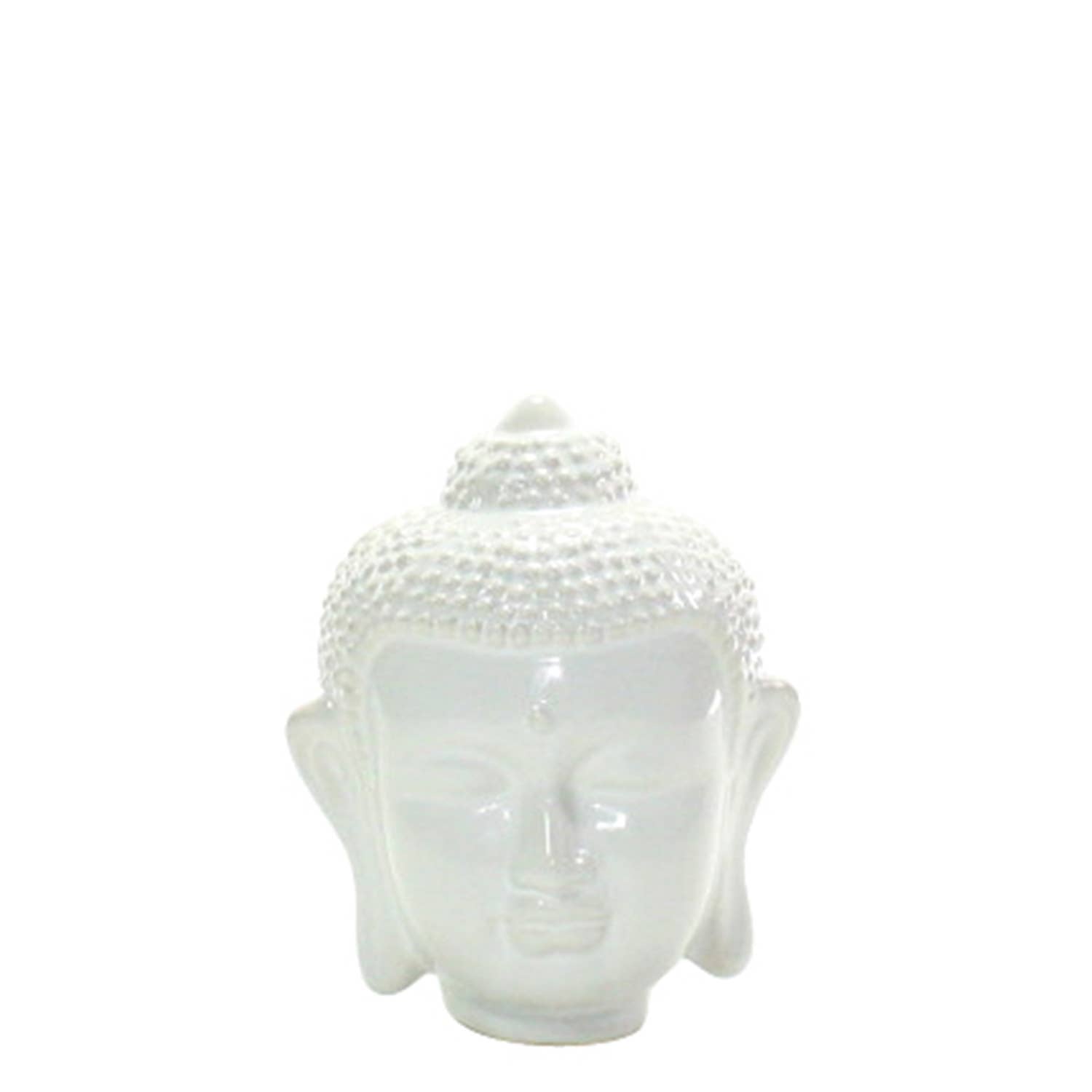 Tabletop Art | Ceramic Buddha Head - White