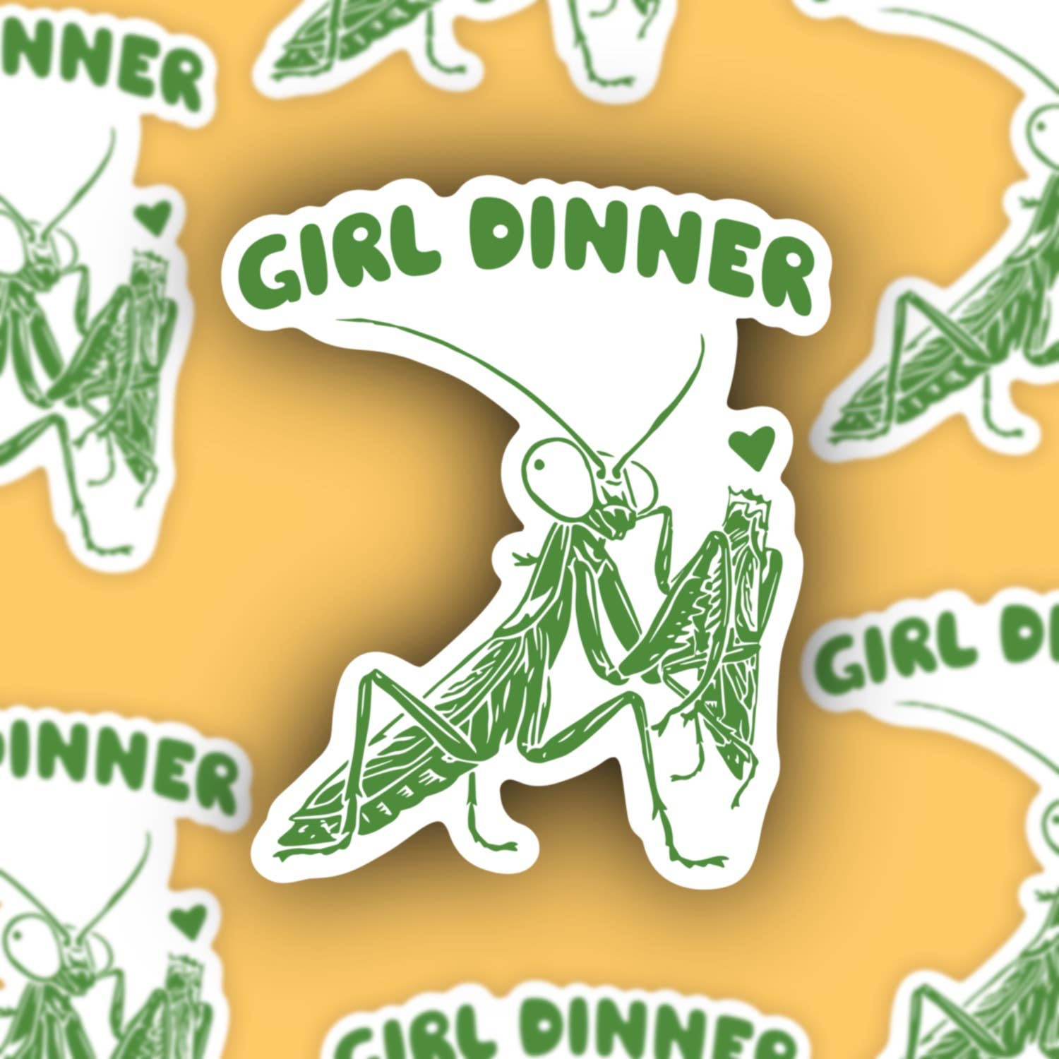 Girl Dinner, Funny Pray Mantis Women’s Right Sticker