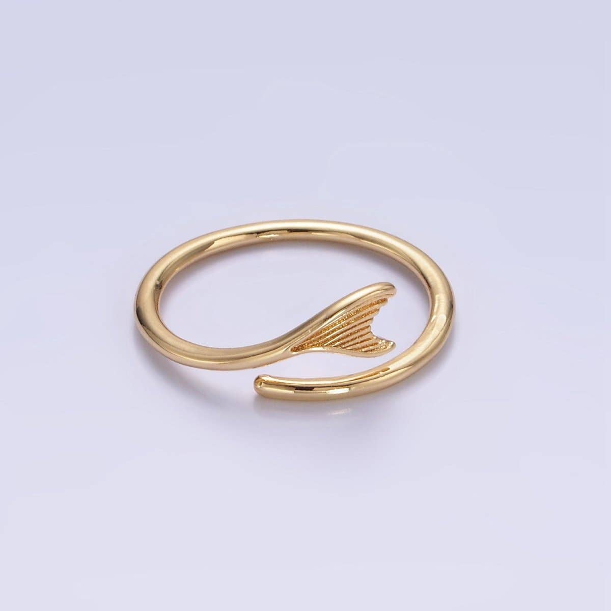 Fish Tail Ring | Silver Dipped 24K Gold Filled Minimalist - Silver