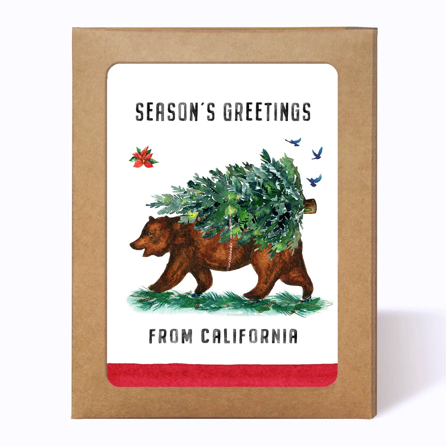 Greeting Card Set of 6 | California Bear Christmas