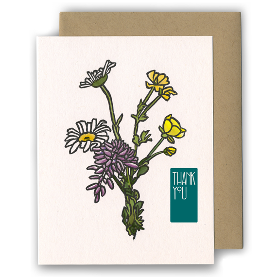 Greeting Card | Thank You Bouquet (Letterpress)