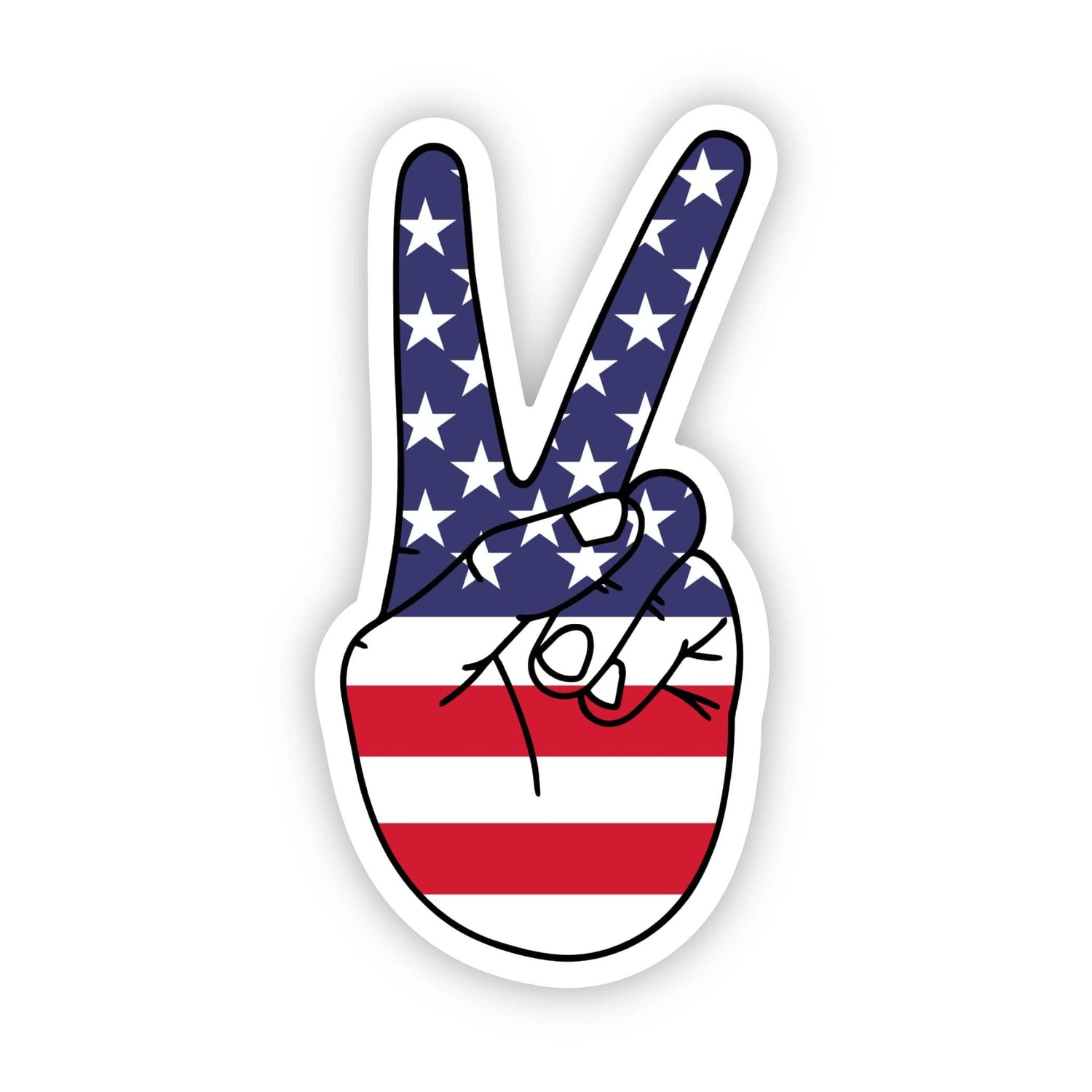 Sticker | Peace Sign Hand - American Flag