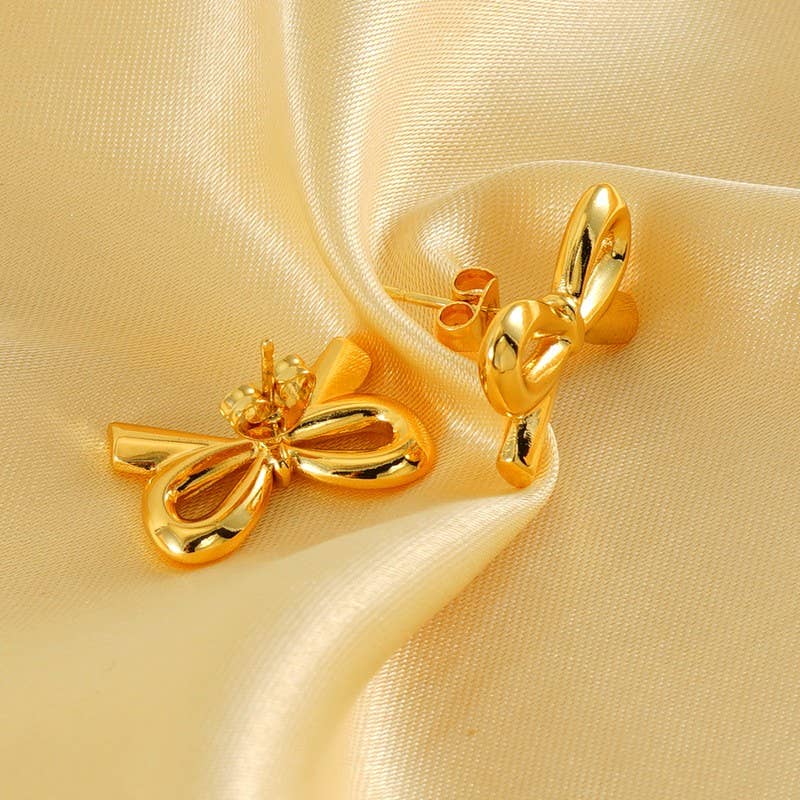 Bow Stud Earrings | 18K STAINLESS STEEL TARNISH FREE BOW