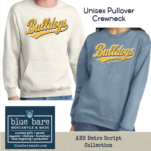 Unisex Pullover Crewneck Sweatshirt | AHS Retro Script Design