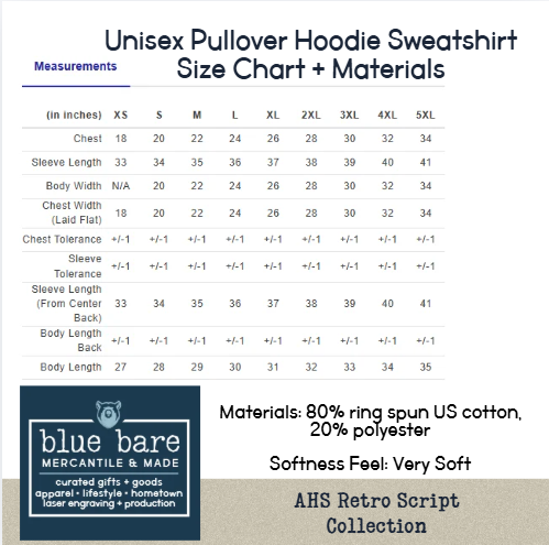 Unisex Pullover Hoodie Sweatshirt | AHS Retro Script Design