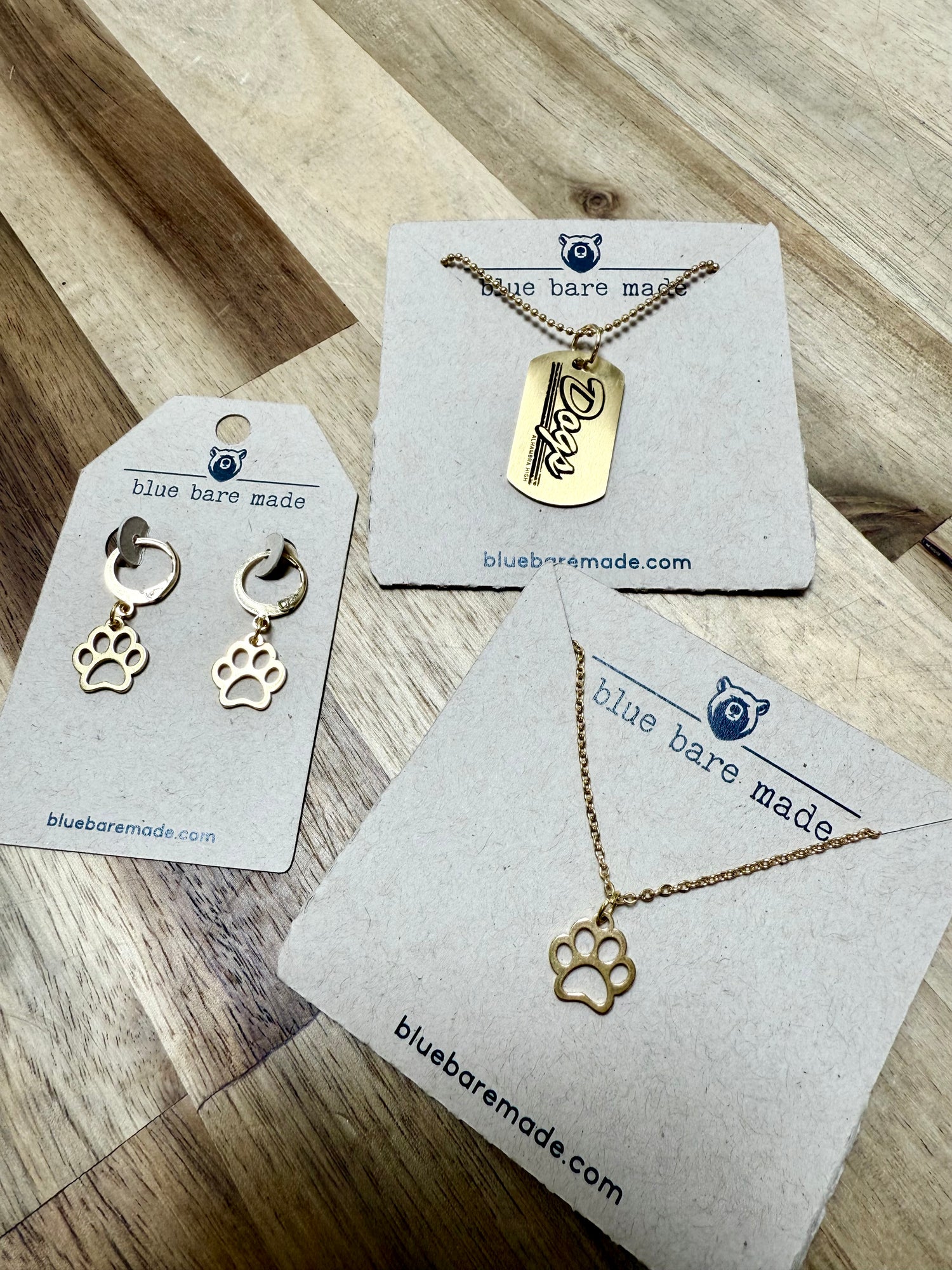 Alhambra High School Bulldogs | Paw Print Hoop Dangles + Necklace
