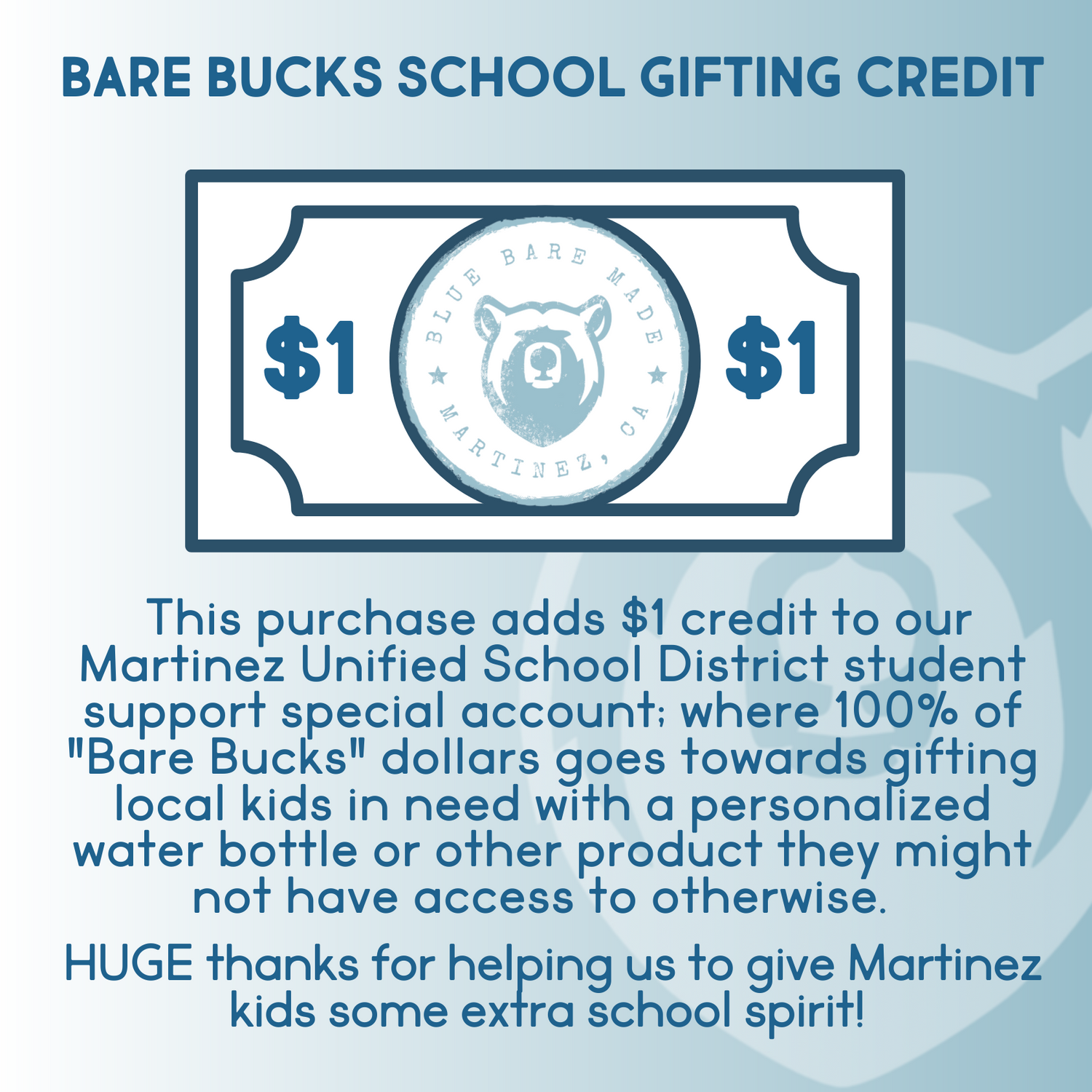 BARE BUCKS SCHOOL GIFTING CAMPAIGN