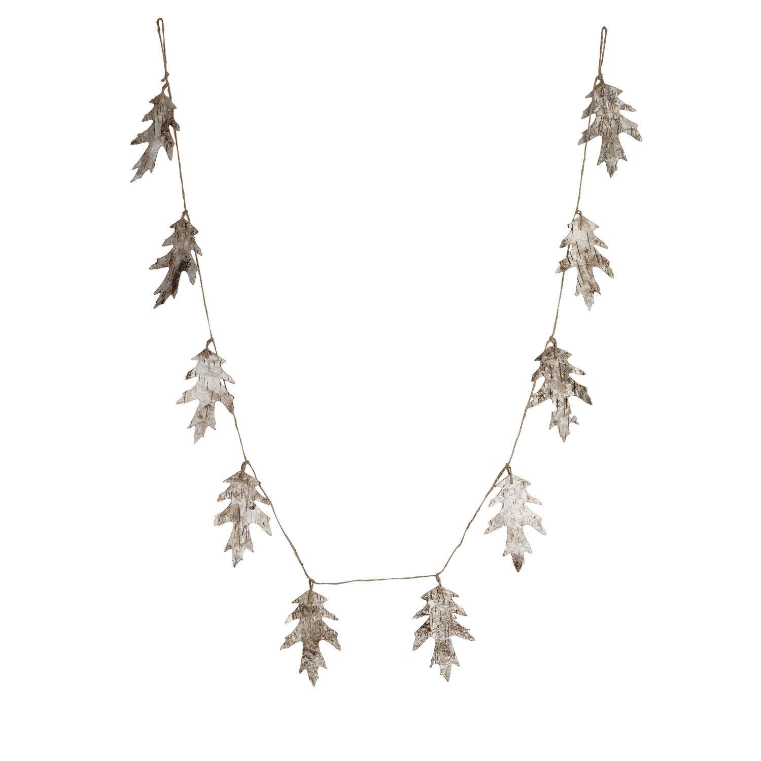 Garland | Birch Bark Oak Leaf Shaped on Jute Cord