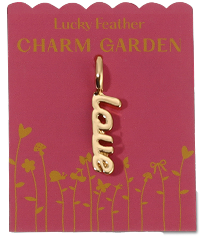 Jewelry Charm Garden - LOVE (script rectangle)