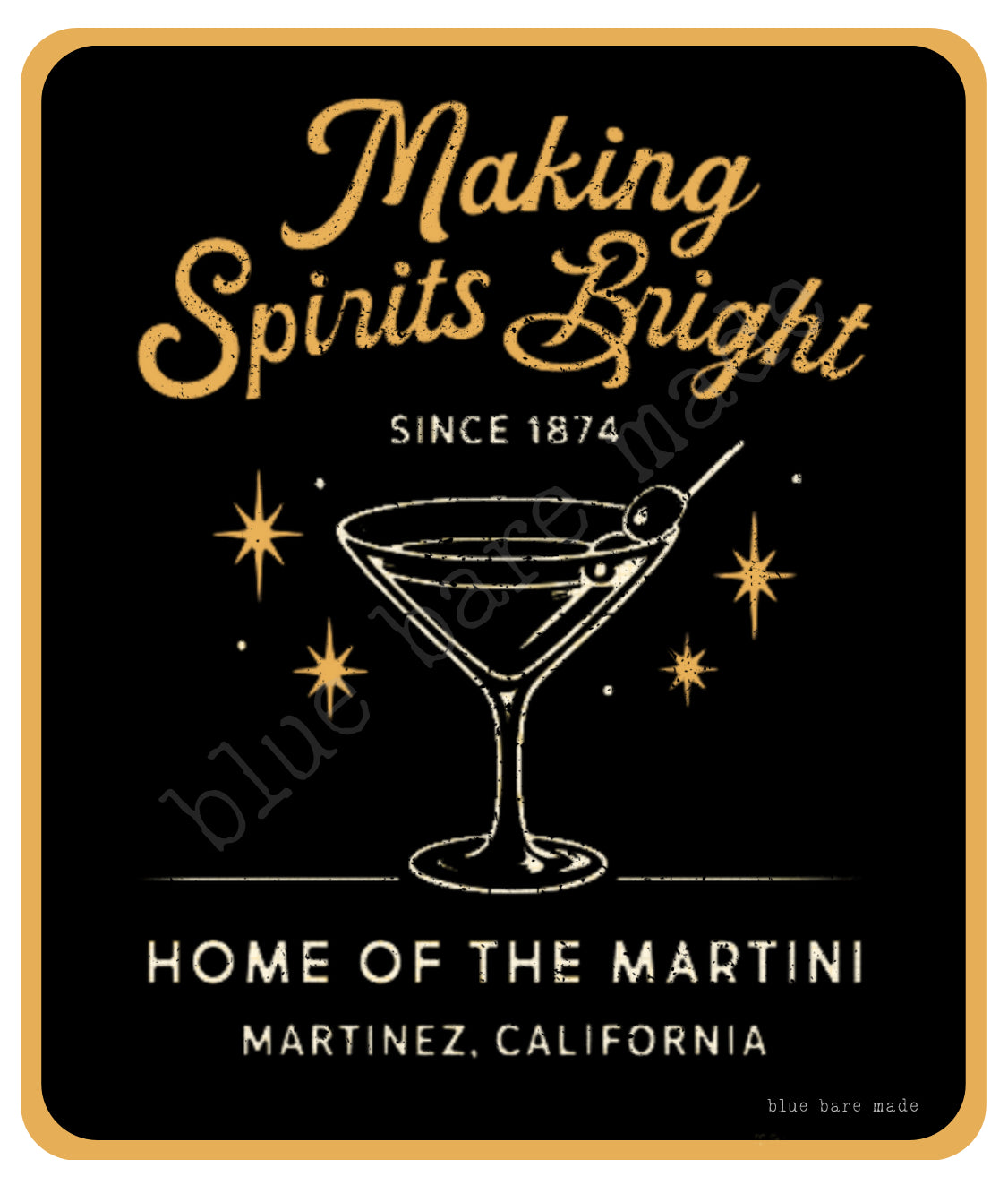 PRE-ORDER *Limited Edition Martini* Glitter Vinyl Sticker | "Making Spirits Bright"