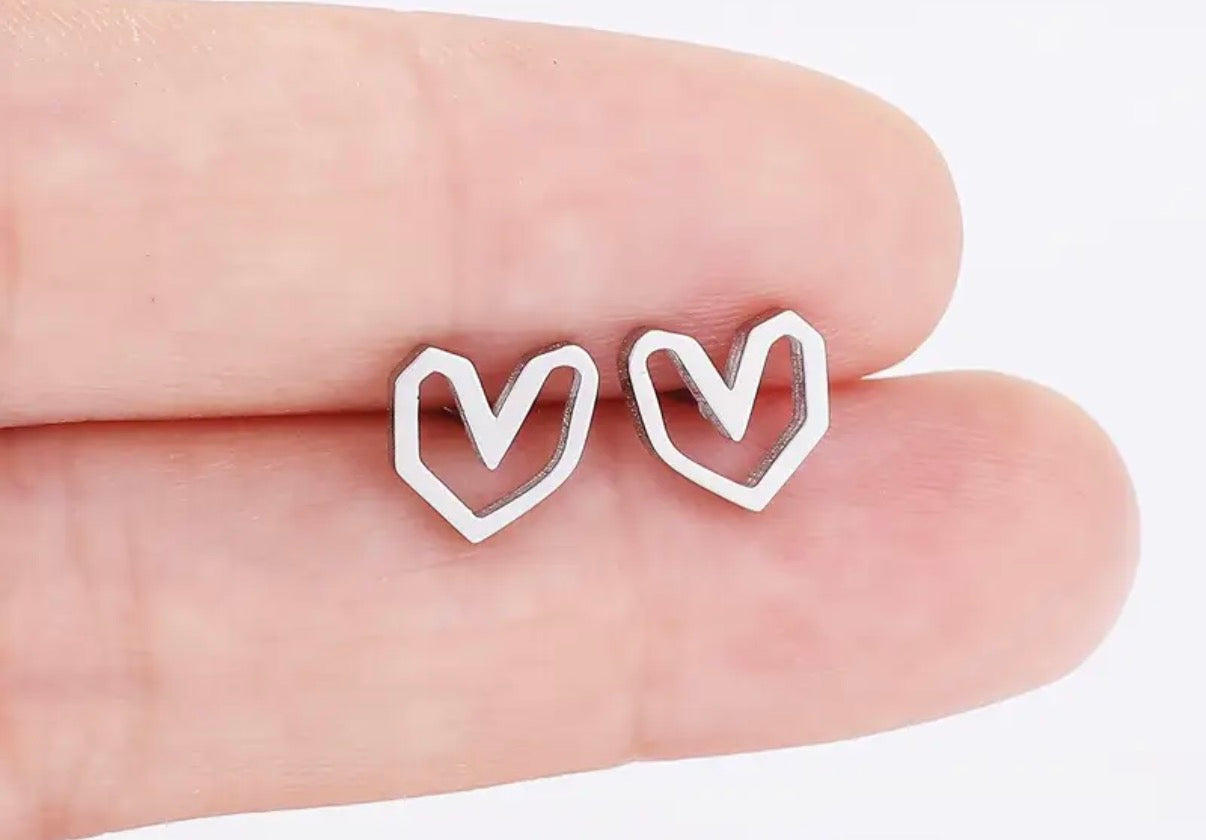 Earring Dangles | Boho Open Heart Studs