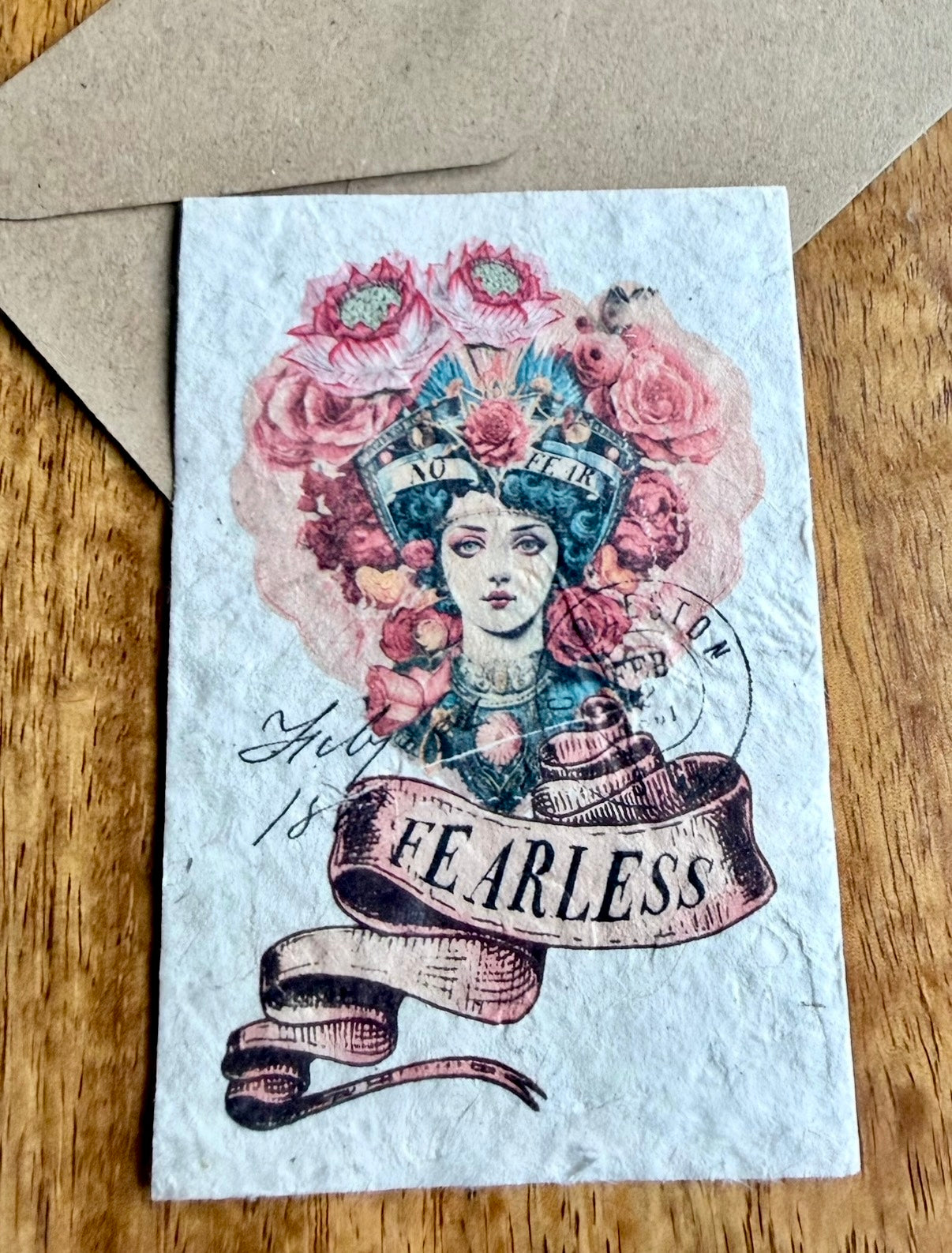Seed Paper 2.5 x 3.5" Mini Greeting Card | Vintage Fearless Woman
