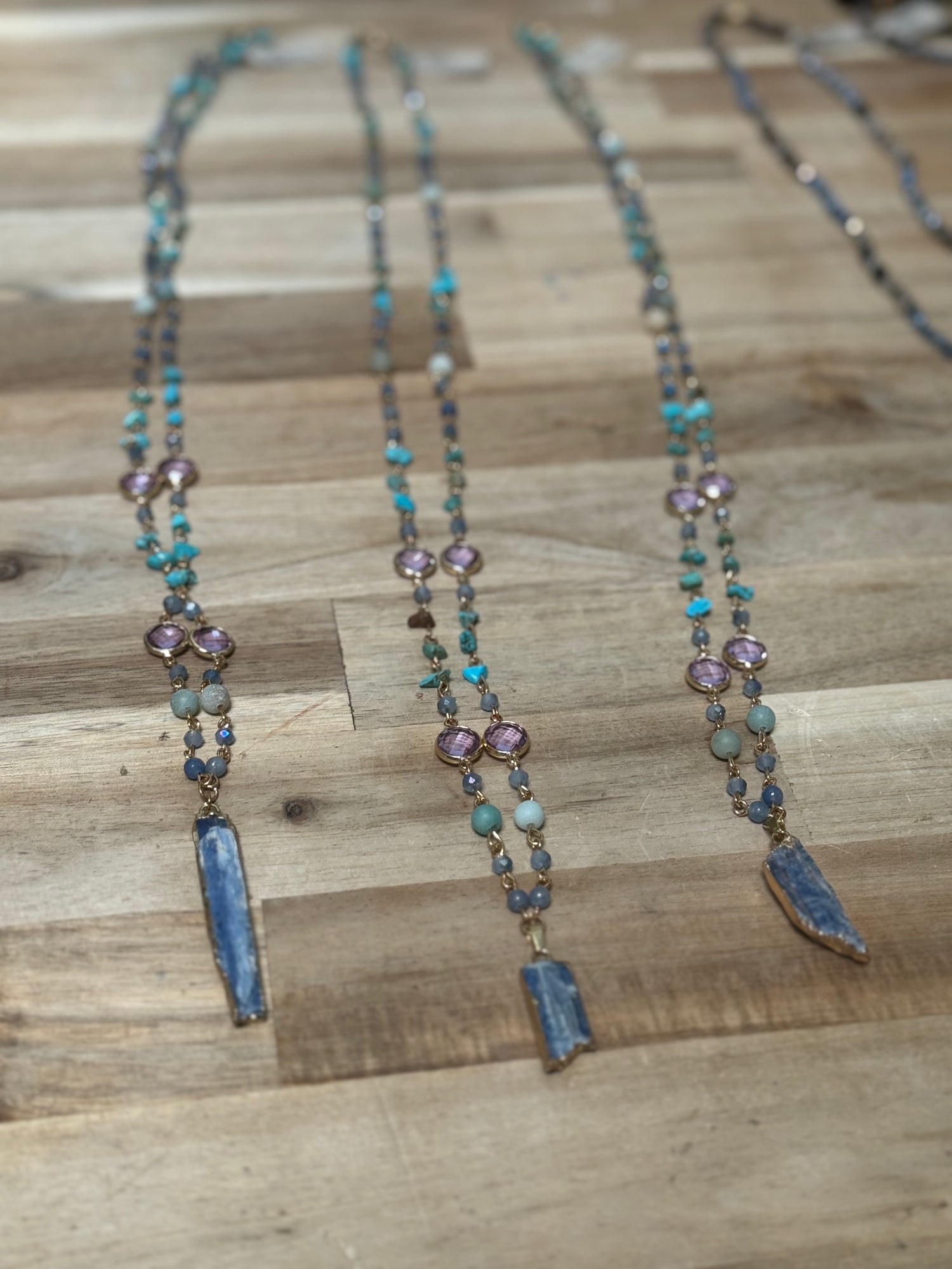 Necklace | Natural Blue Kyanite Stone Statement Necklace