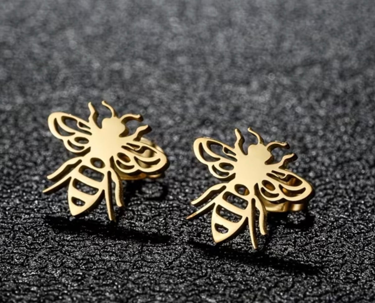 Earrings | Stainless Honey Bees