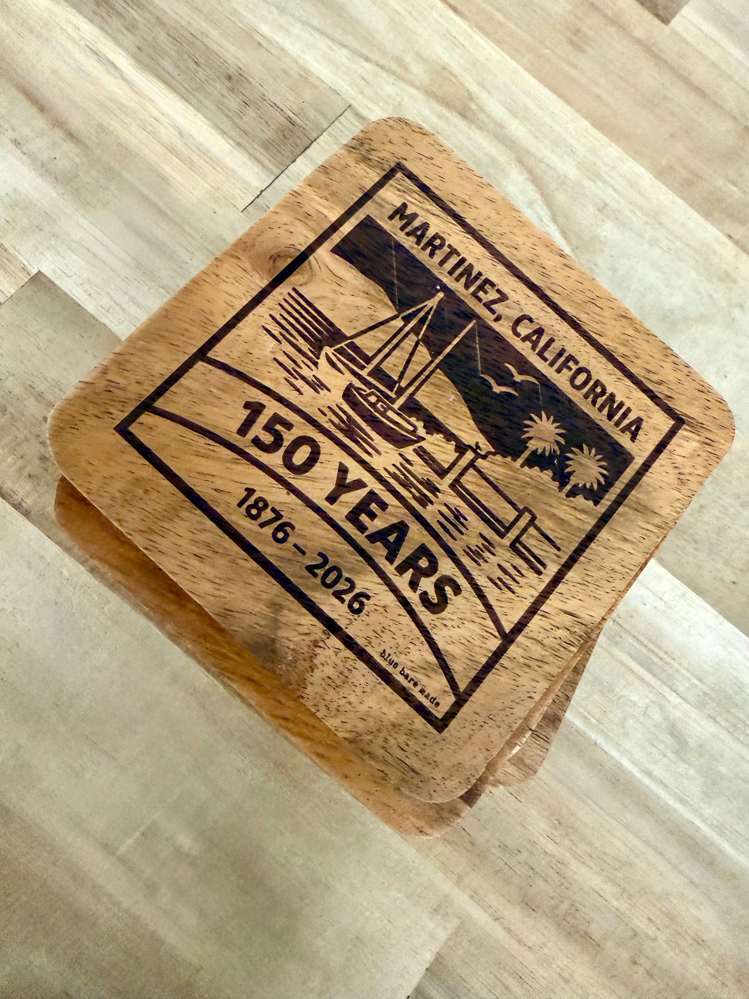 Wooden Coaster Set | Limited Edition: Martinez 150th Anniversary Marina