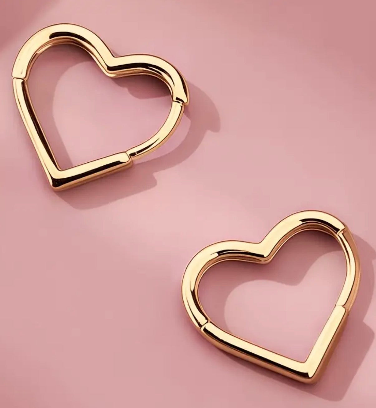 Stainless Heart Hoop Earrings | 1.25"