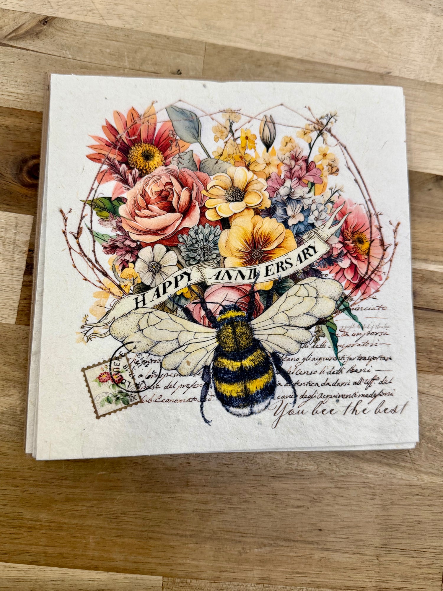 Seed Paper 6" Square Greeting Card | Happy Anniversary (You Bee the Best)