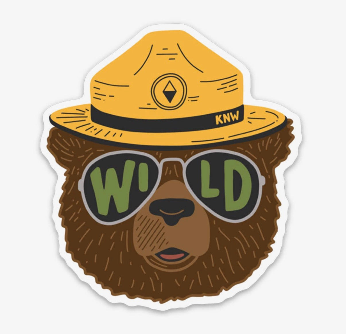 Vinyl Sticker | WILD Grizzly Park Ranger Bear