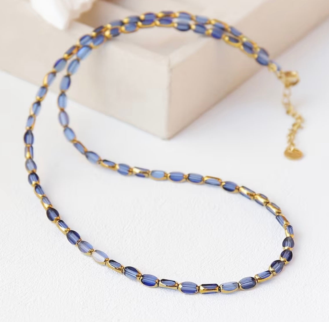 Necklace | Glass Beaded and Stainless