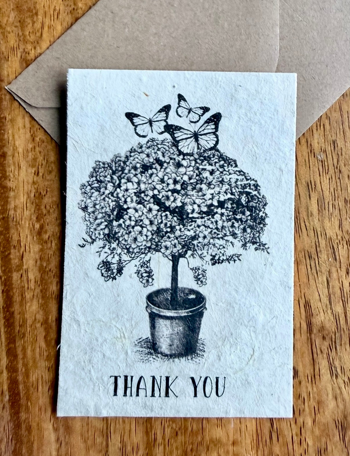 Seed Paper 2.5 x 3.5" Mini Greeting Card | Thank You (butterfly tree)