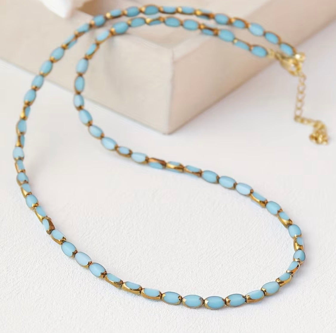 Necklace | Glass Beaded and Stainless