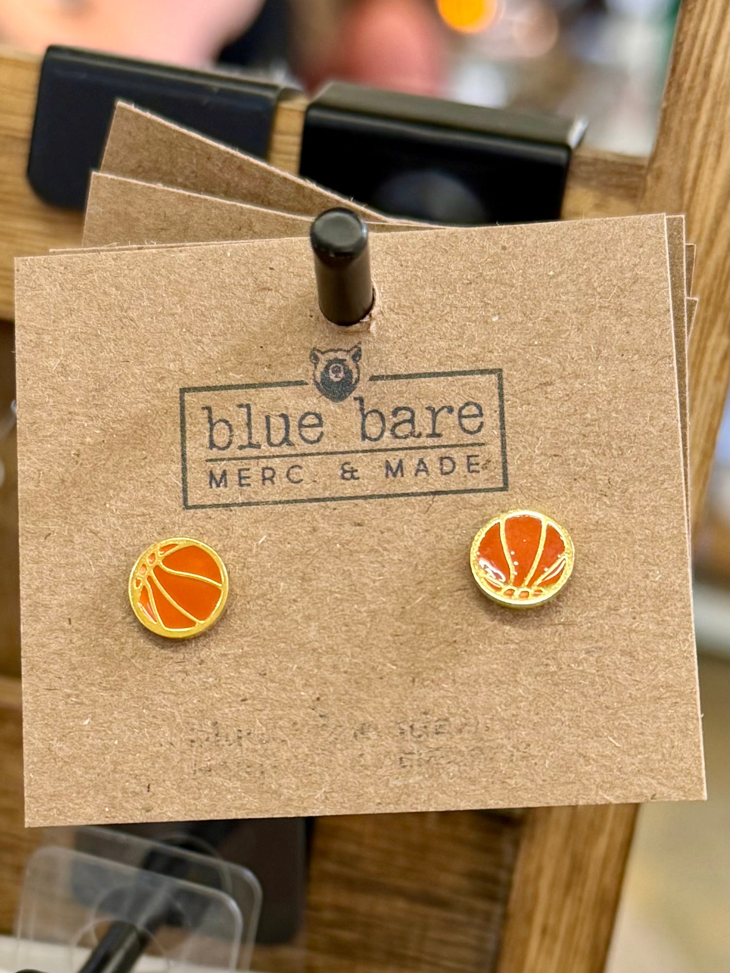 Stud Earrings | Enamel Basketballs