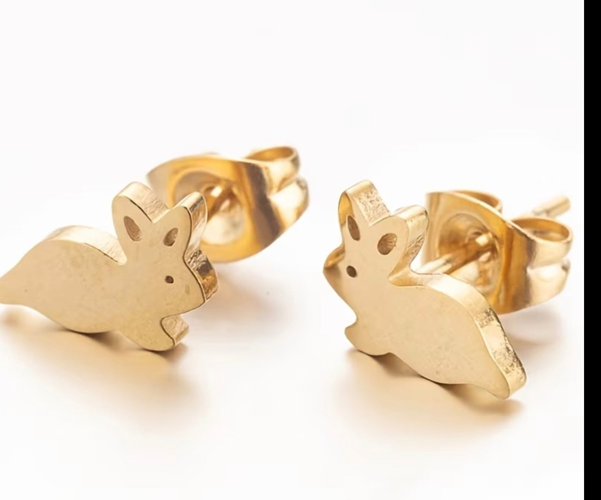 Earrings | Stainless Golden Bunnies