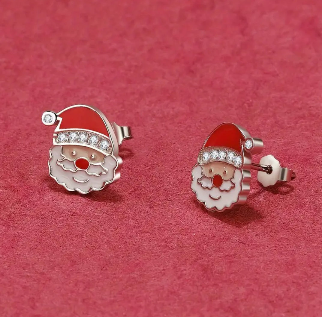 Stainless Stud Earrings | Festive Santa Studs