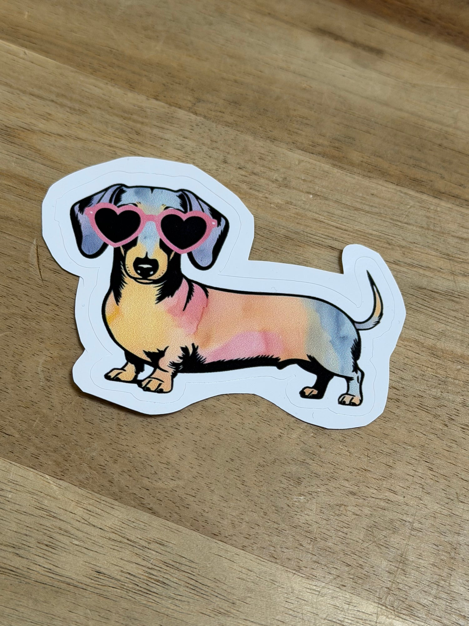 Sticker | Heart Sunglasses Weenie Dog