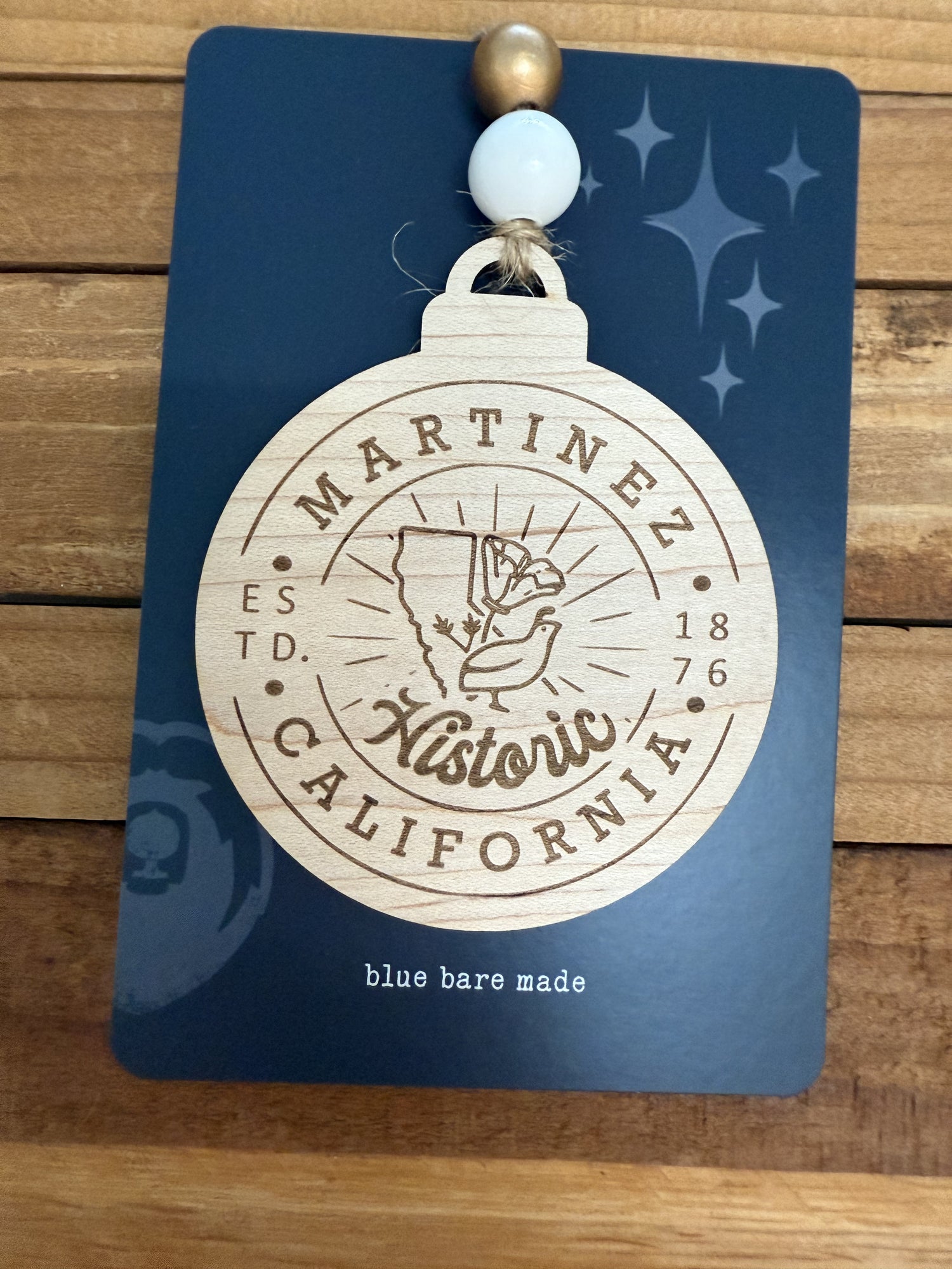 Martinez Ornament | Martinez Round CA Emblem