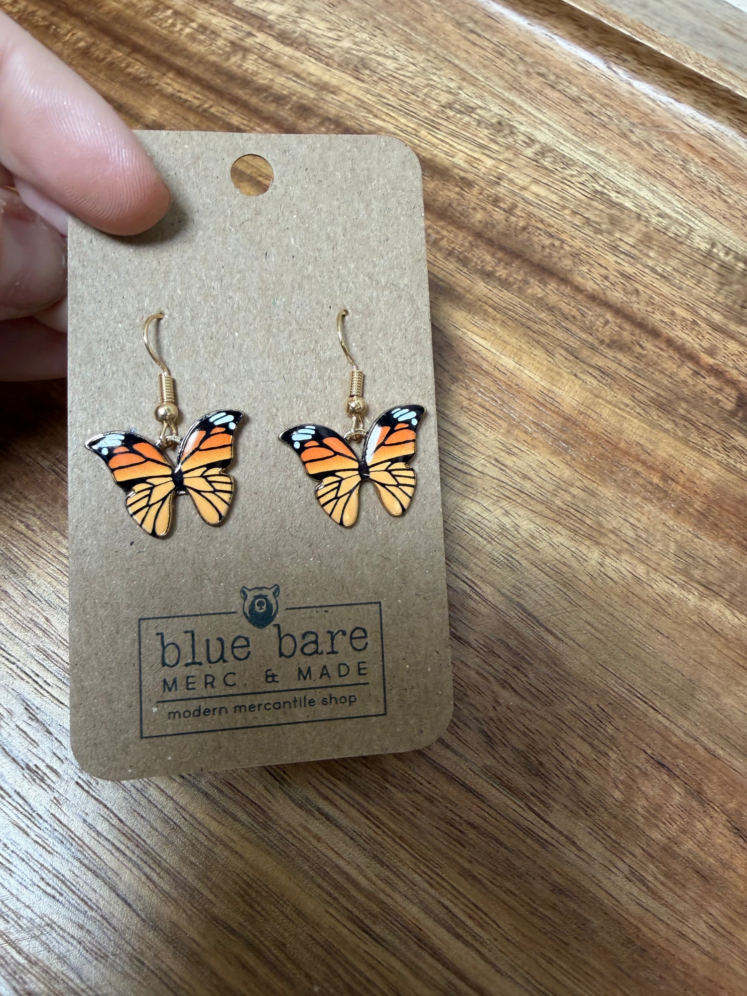 Earrings | Enamel Monarch Butterfly