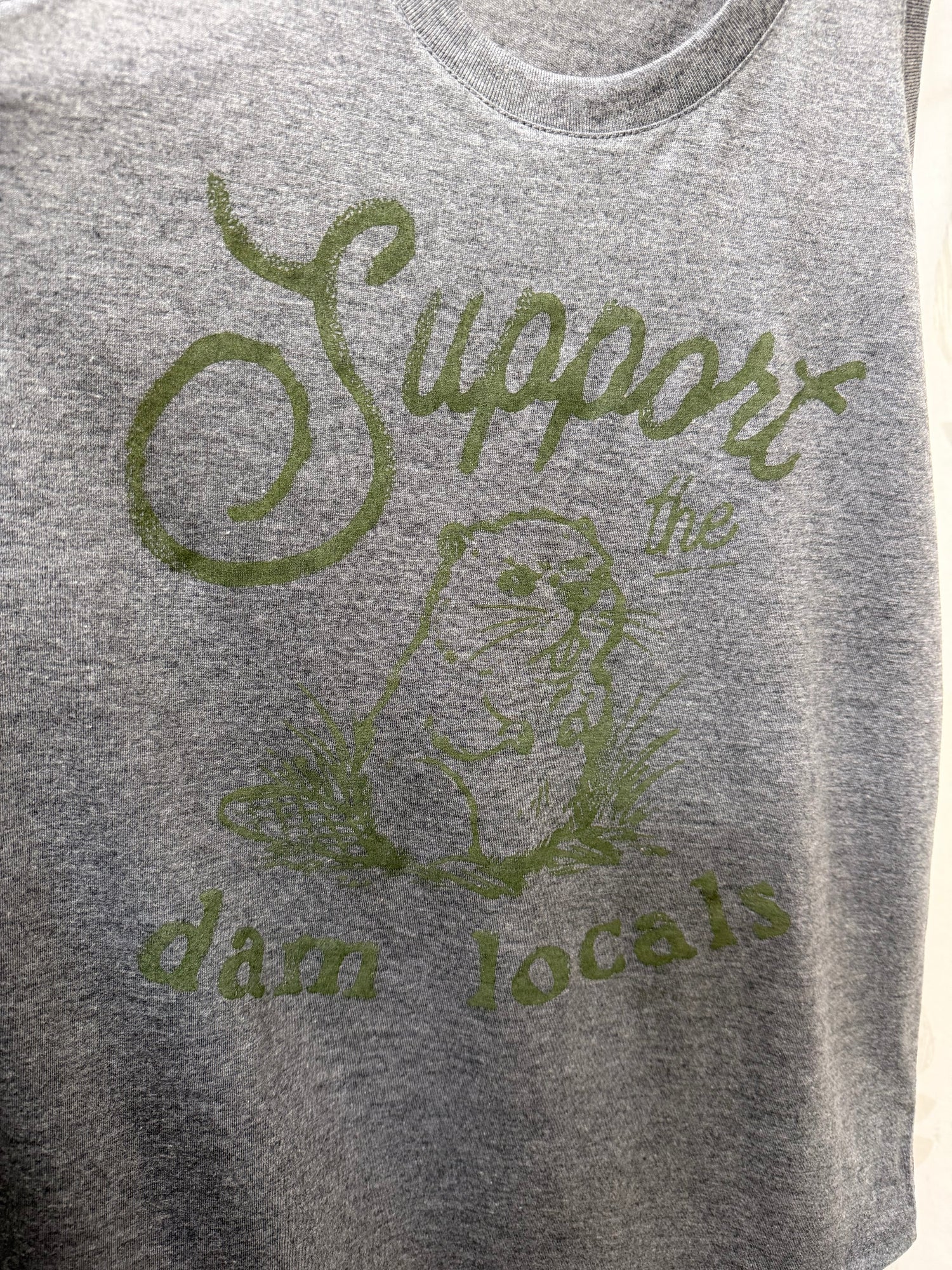 Unisex Tank | Support the "Dam" Locals Beaver - Military Green