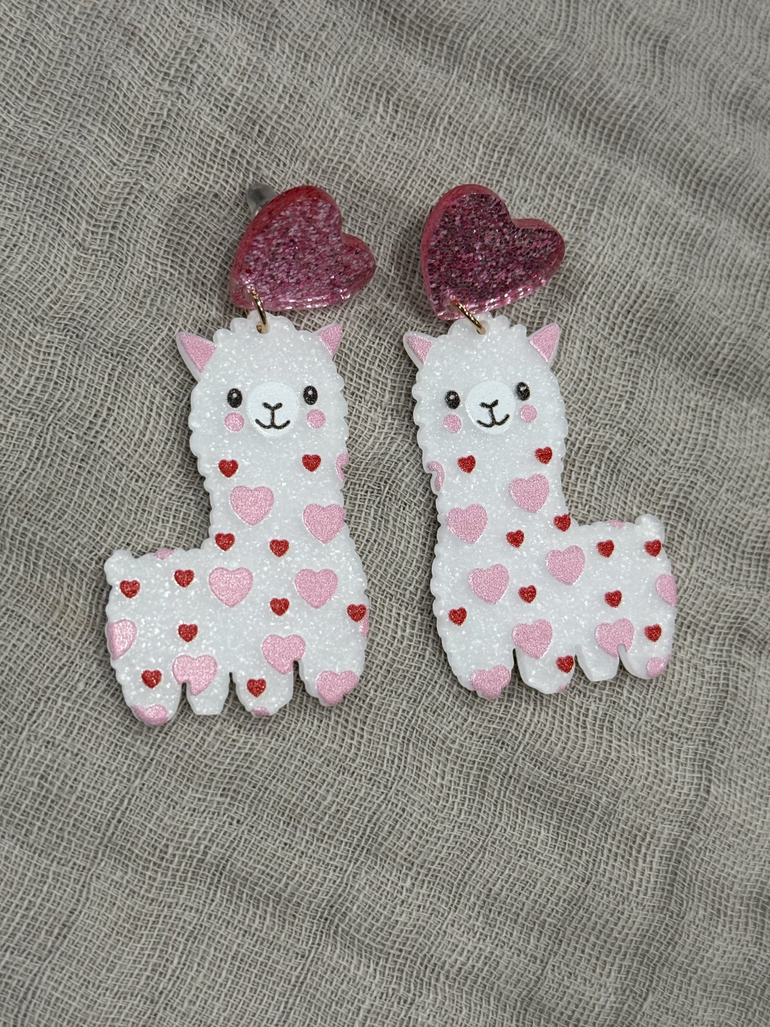 Valentine's Earrings | Llama Hearts