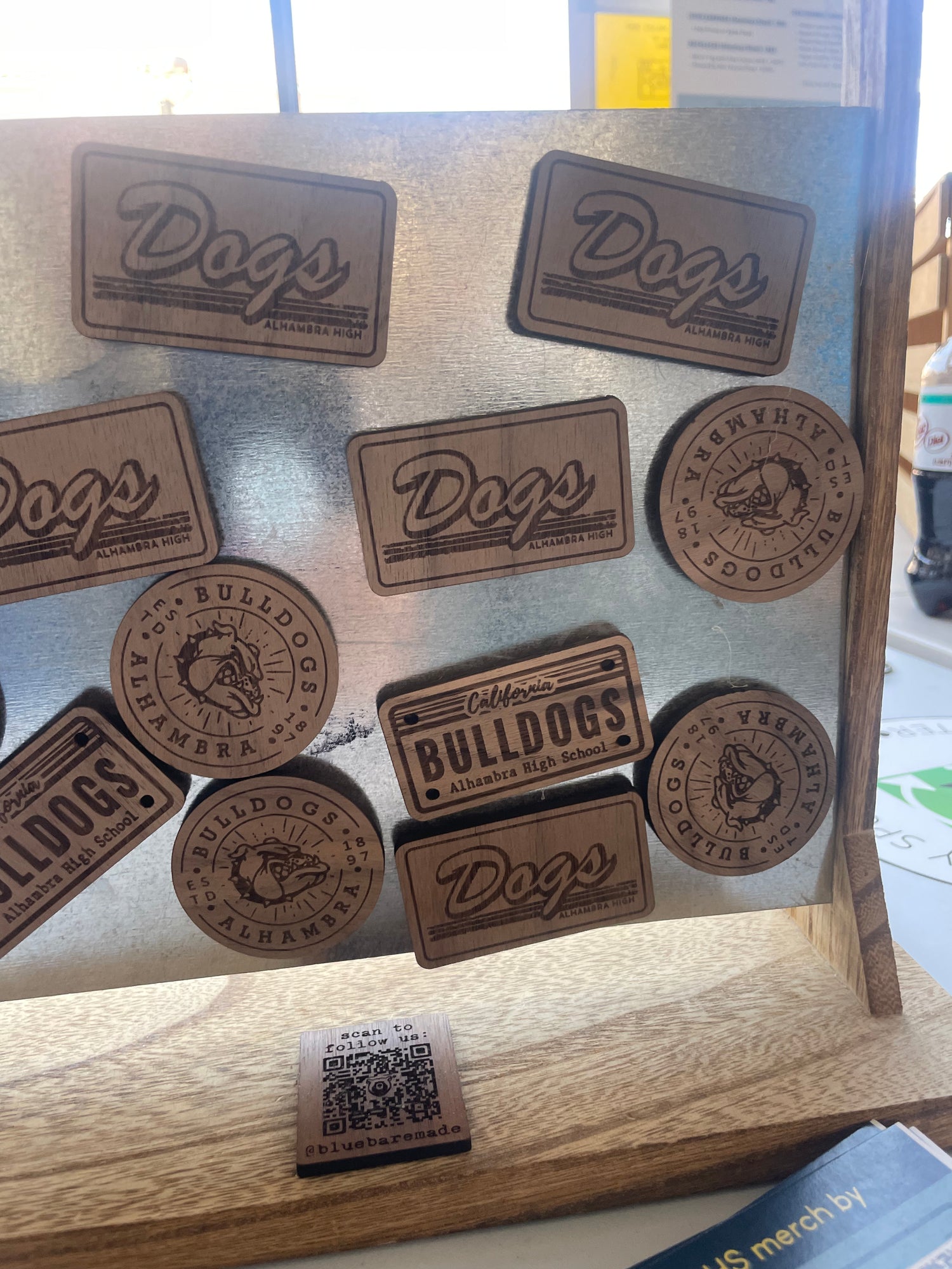 Wooden Keychains + Magnets | Alhambra High School Bulldogs