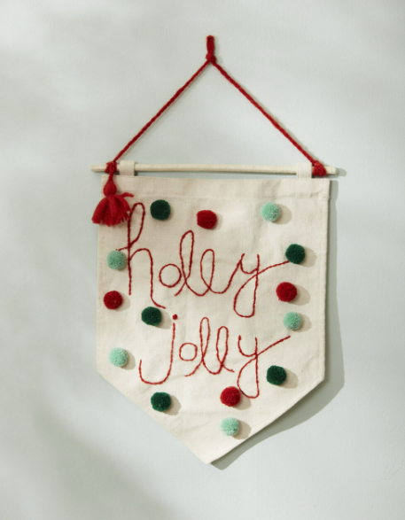 Fabric Banner | Holiday Holly Jolly