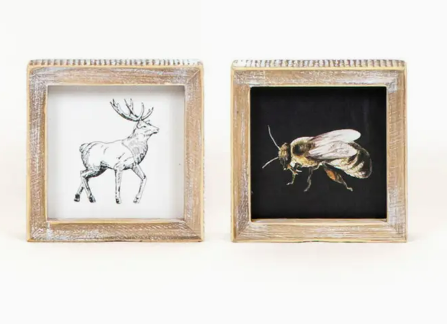 Reversible Holiday Frame | Reindeer + Bee