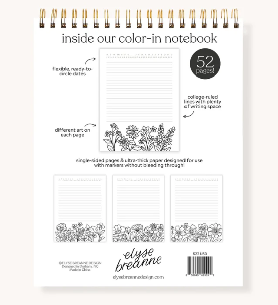 Notebook | Color-In for Doodlers 8.5 x 11"