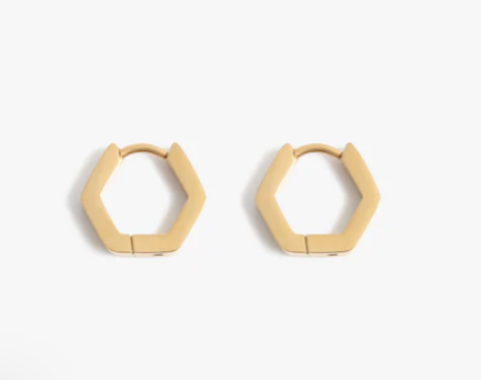 Marrin Costello Fine Jewelry | Earrings | HEX Huggies Hoops - GOLD
