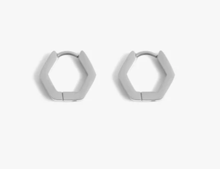 Marrin Costello Fine Jewelry | Earrings | HEX Huggies Hoops - SILVER