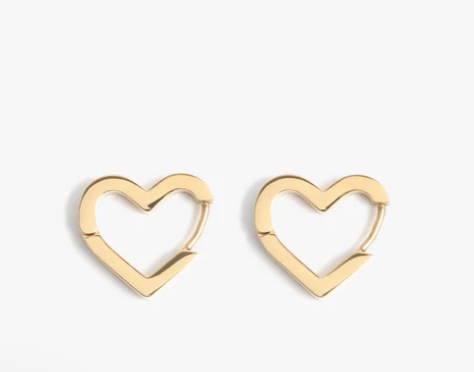 Marrin Costello Fine Jewelry | Earrings | DOLLY Heart Huggies Hoops - GOLD