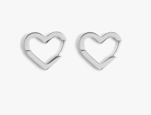 Marrin Costello Fine Jewelry | Earrings | DOLLY Heart Huggies Hoops - SILVER