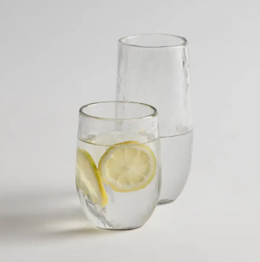 Pebbled Artisan Glass Cups - MEDIUM 12 oz