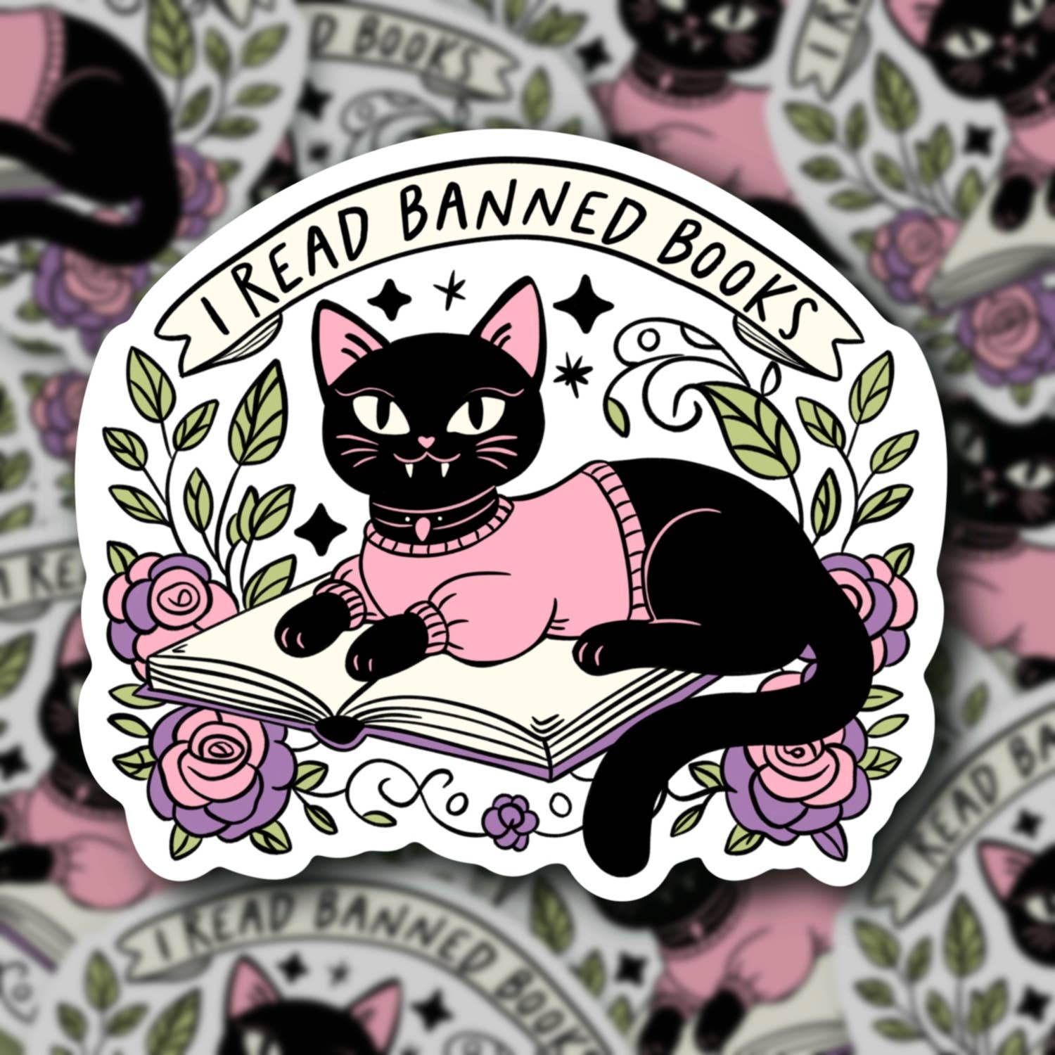 I Read Banned Books, Trendy Booktok, CatSticker