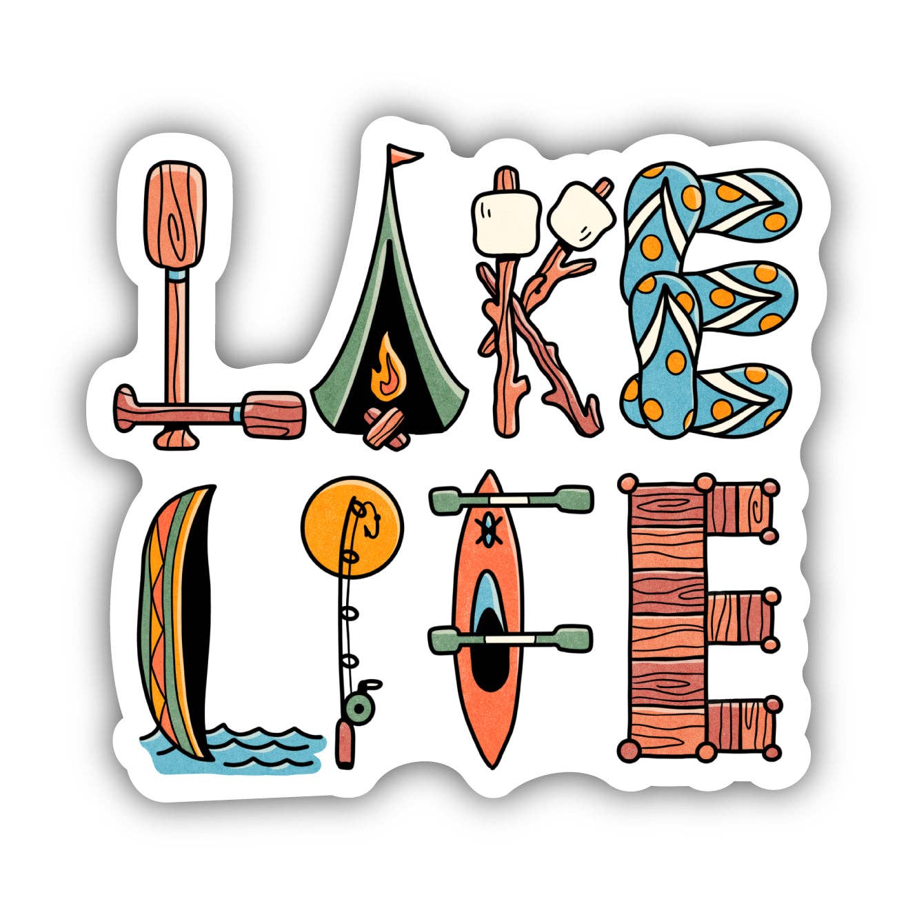 Sticker | Lake Life Lettering Sticker