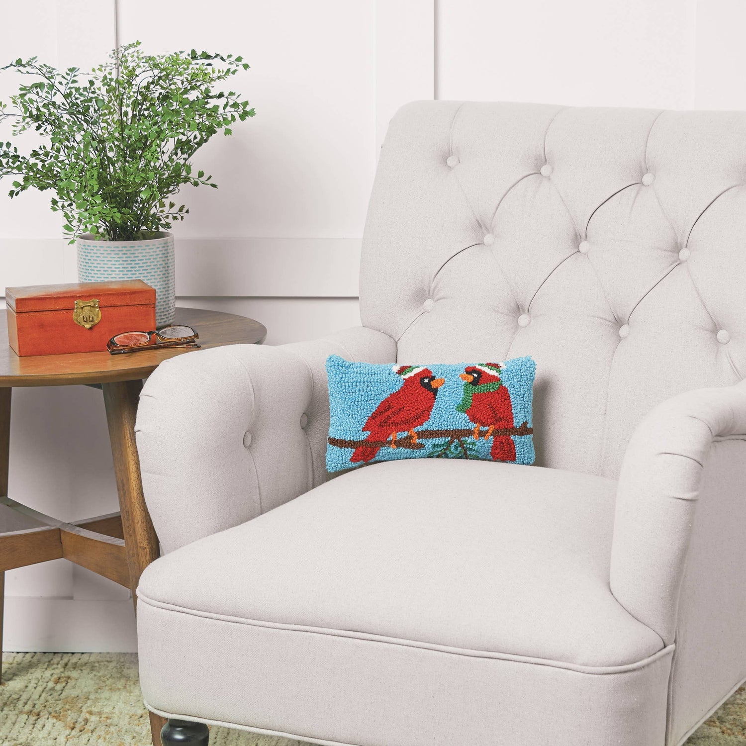 Christmas Winter Cardinal Throw Pillow