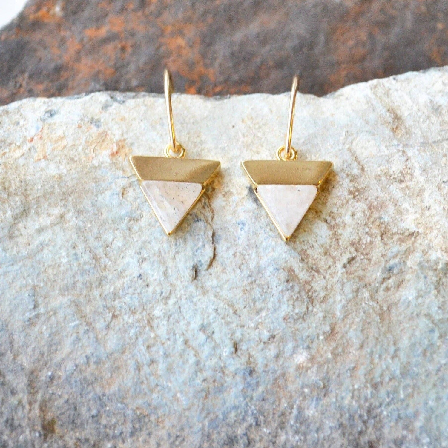 Earrings | Labradorite Inverted Triangle