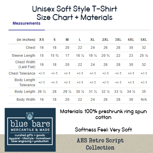 Unisex Crewneck Tee | AHS Retro Script Design