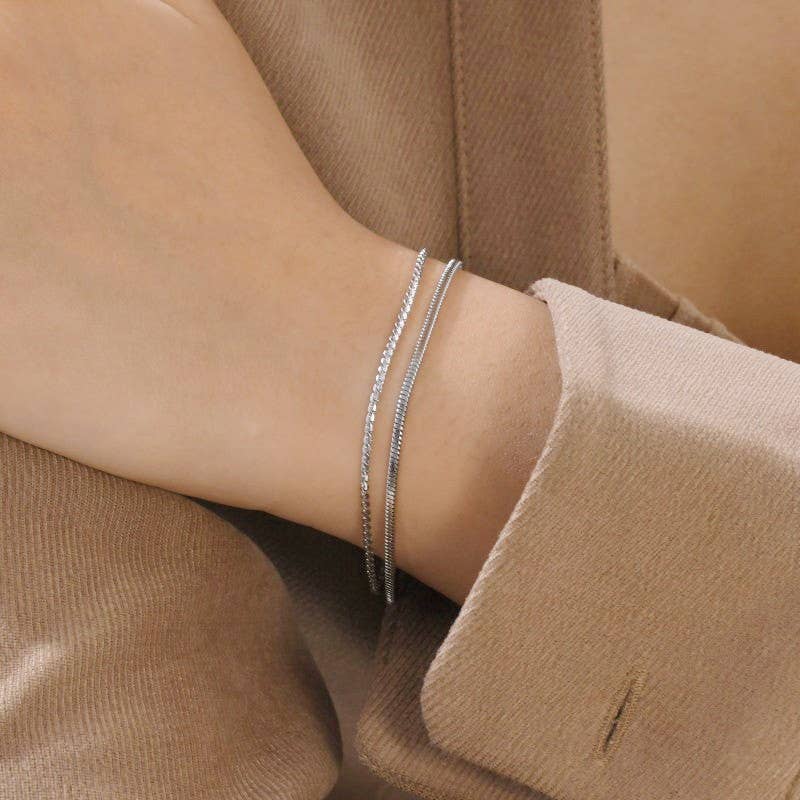 Layered Bracelet | 18K STAINLESS STEEL TARNISH FREE Silver