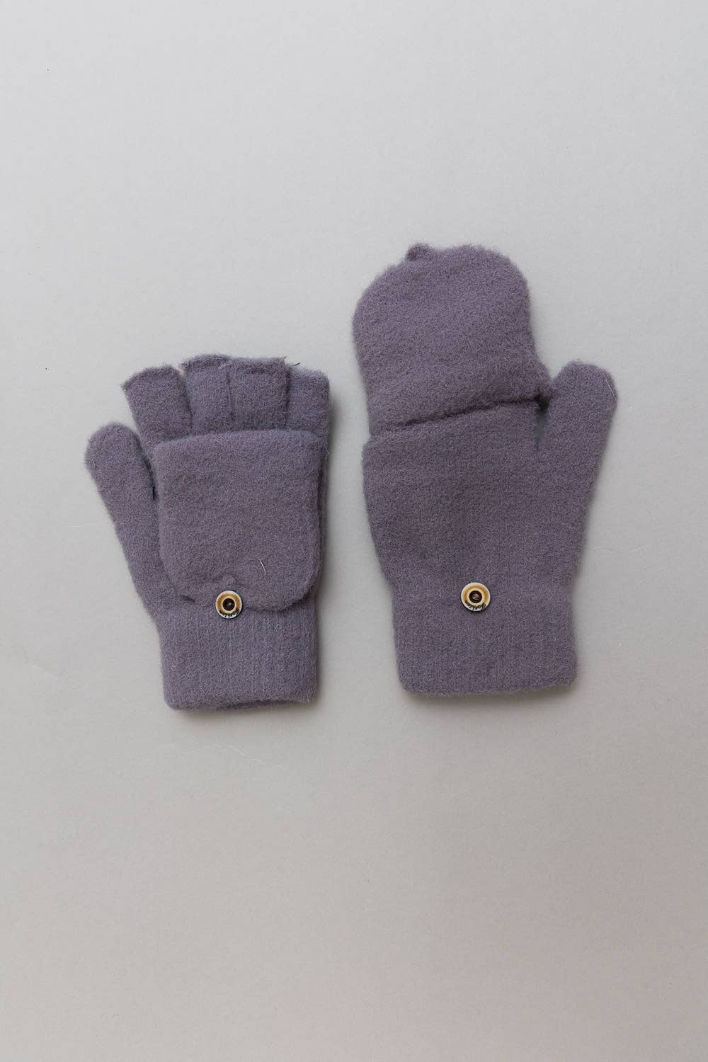Winter Knit Convertible Fingerless Gloves with Mitten Flap