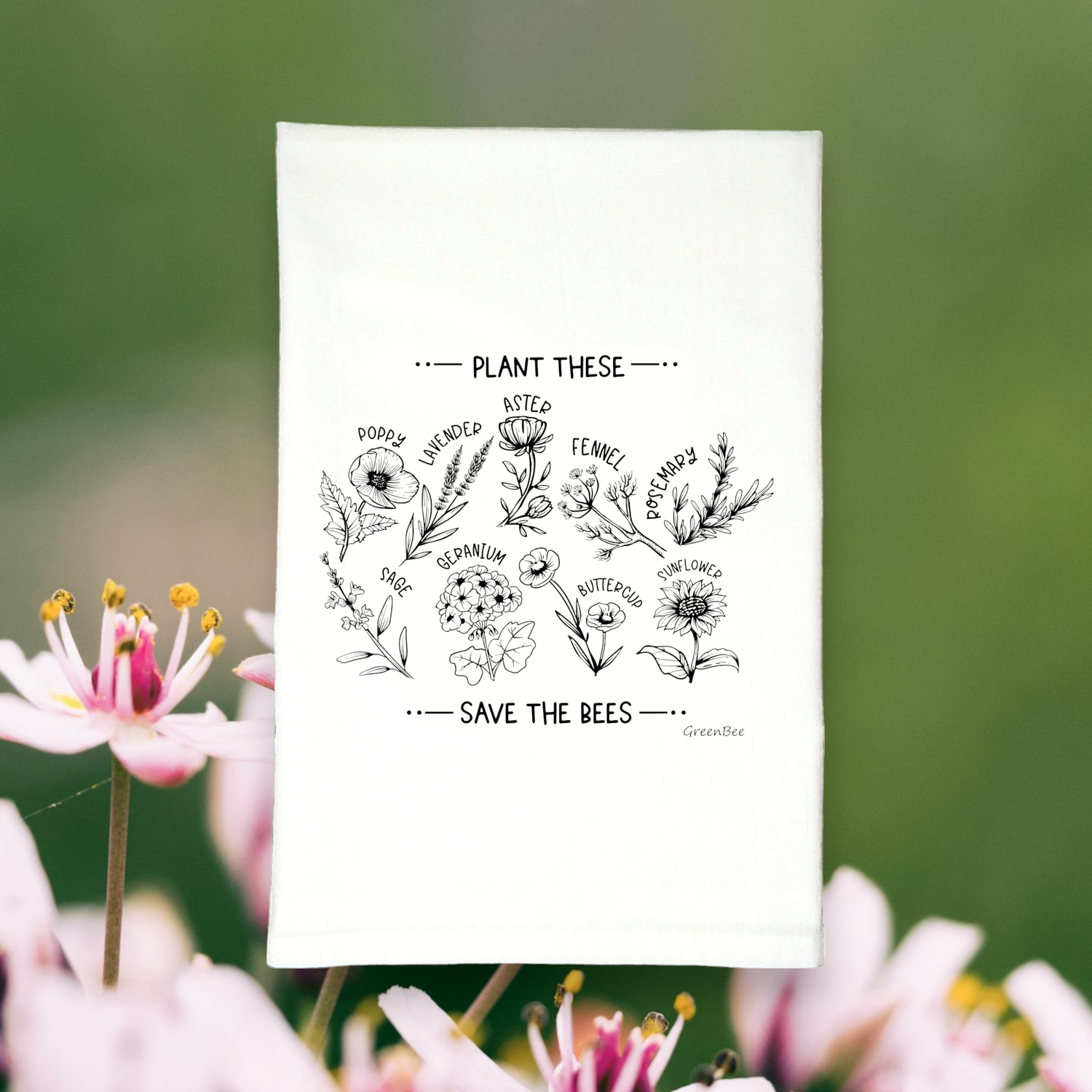 Kitchen Towel | Plant These to Save the Bees Spring Floral